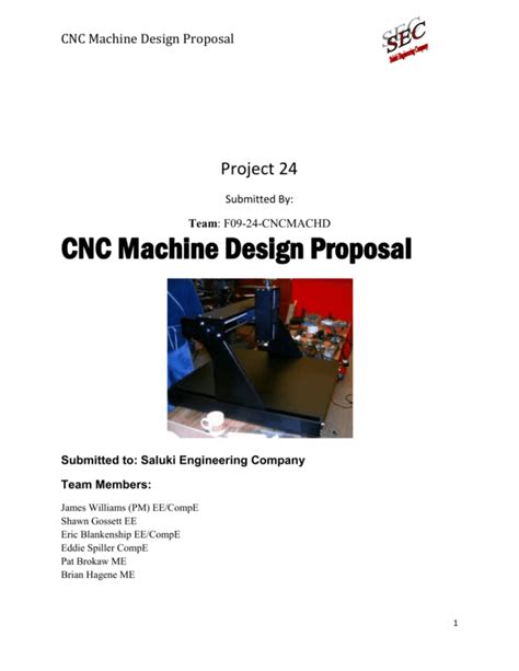 cnc machine project proposal|CNC Machine Design Proposal .